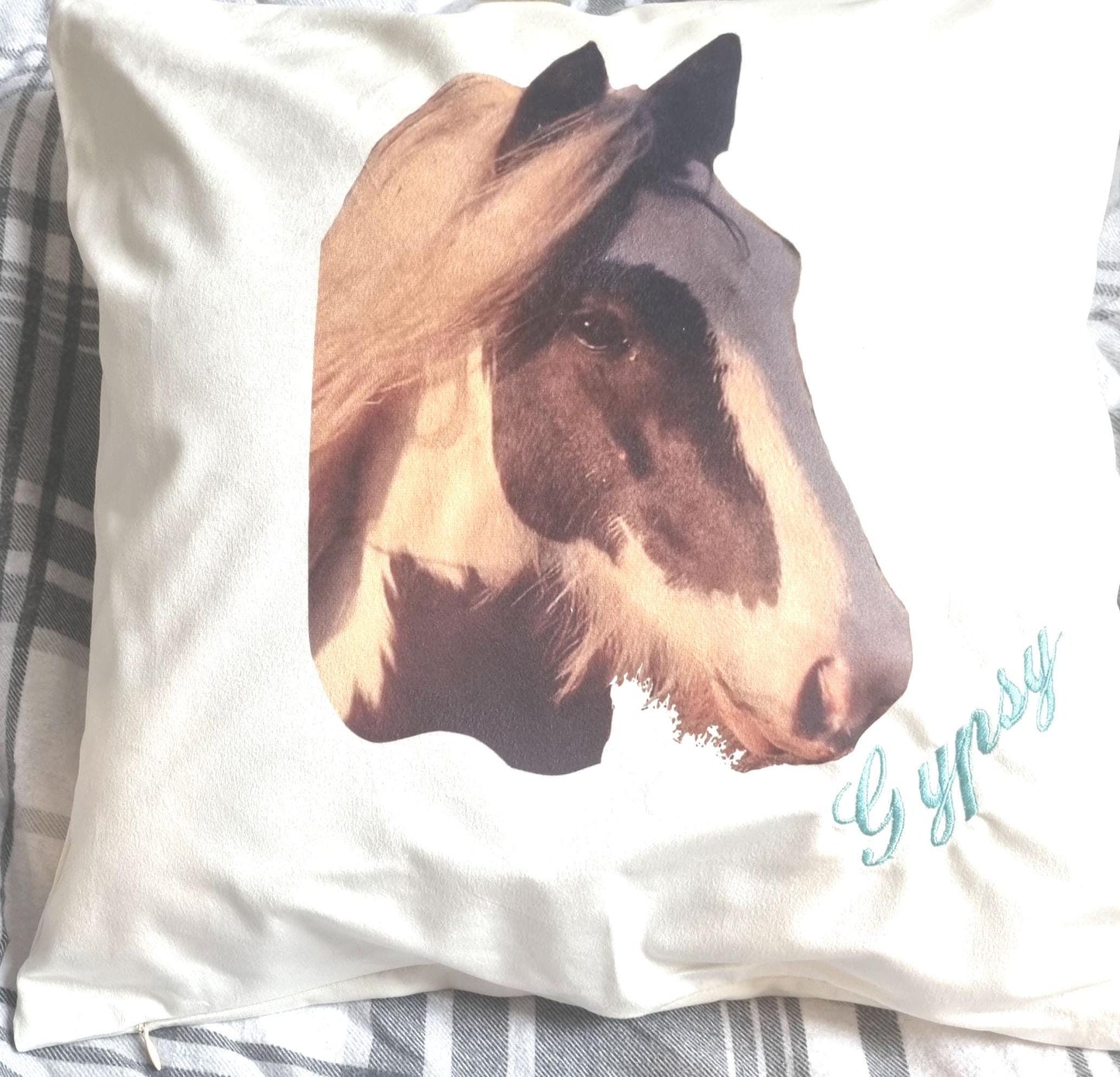 Personalised horse cushion - Pillow supersoft Equestrian Pony Gift