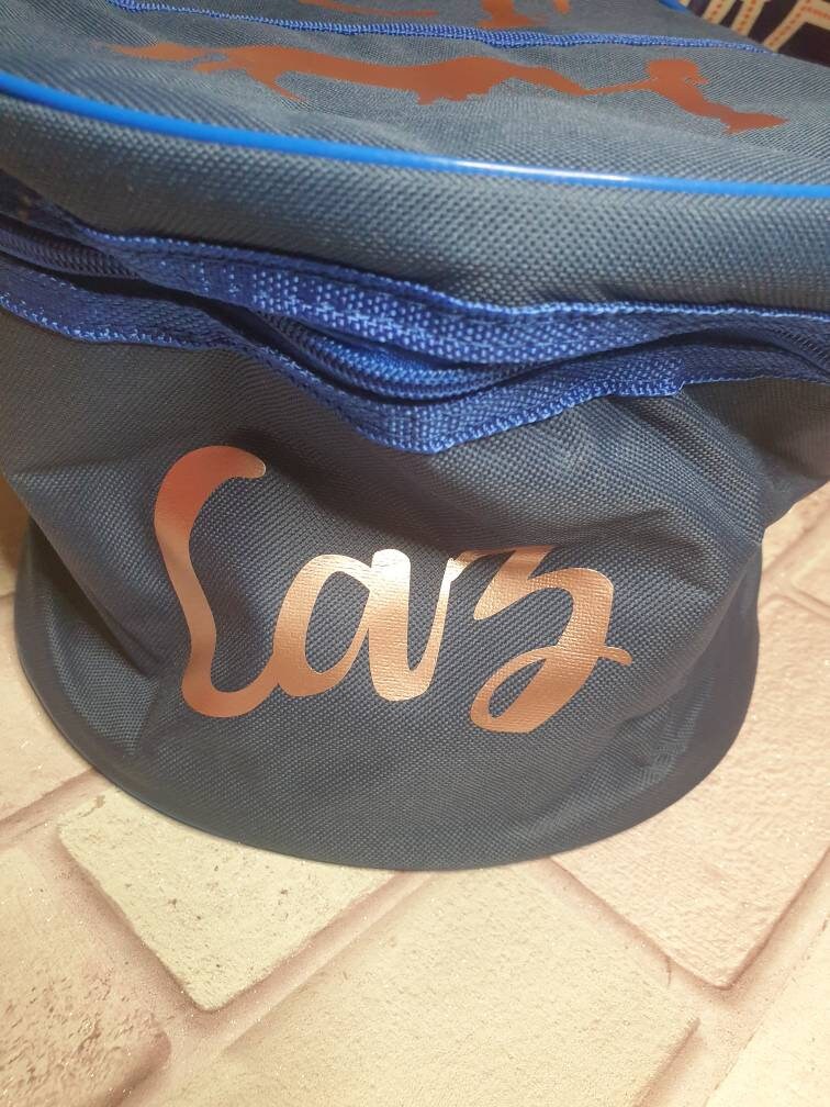 Black Personalised Horse riding - hat/Helmet and gloves bag (equestrian, Pony) Birthday Gift
