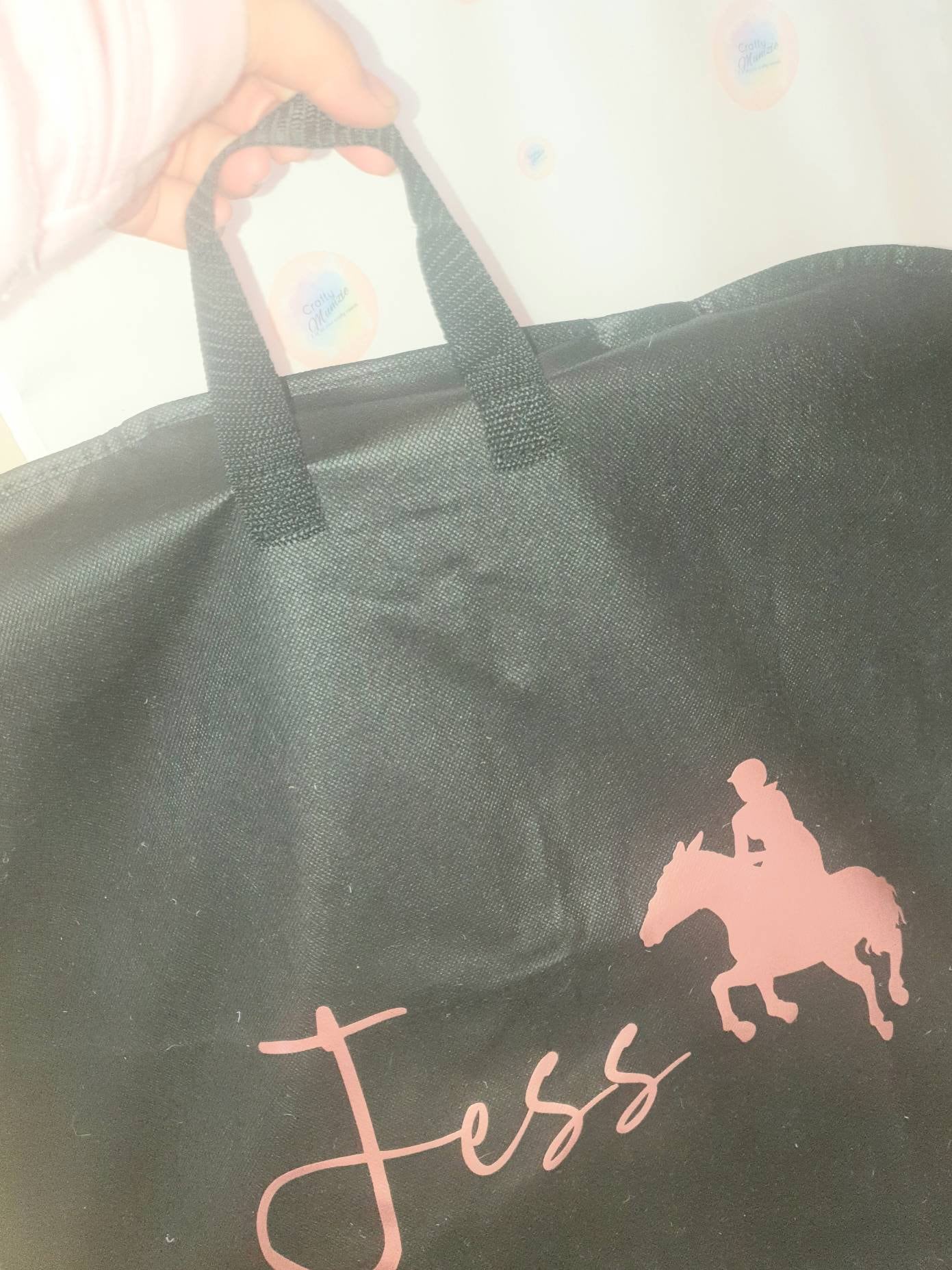 Personalised Equestrian Saddle pad bag - ideal for Pony or Cob Holder, numnah, horse, pony club, competitions Gift with handle