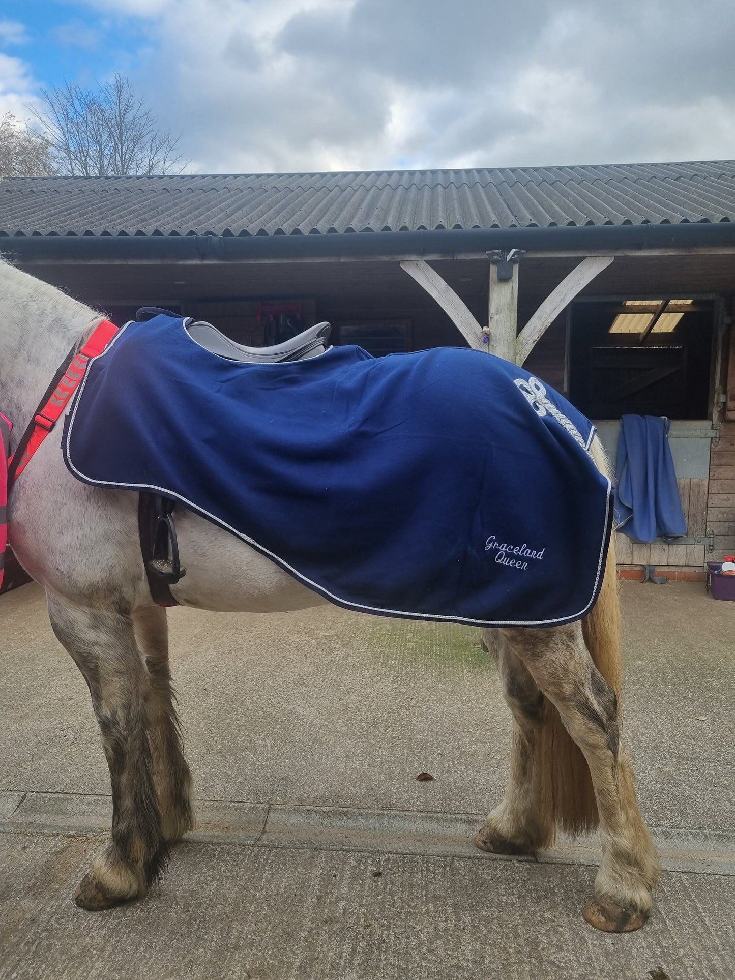 Personalised Excercise sheet/ rug cut away (ride on rug) Embroidered- horse rug show name Show rug