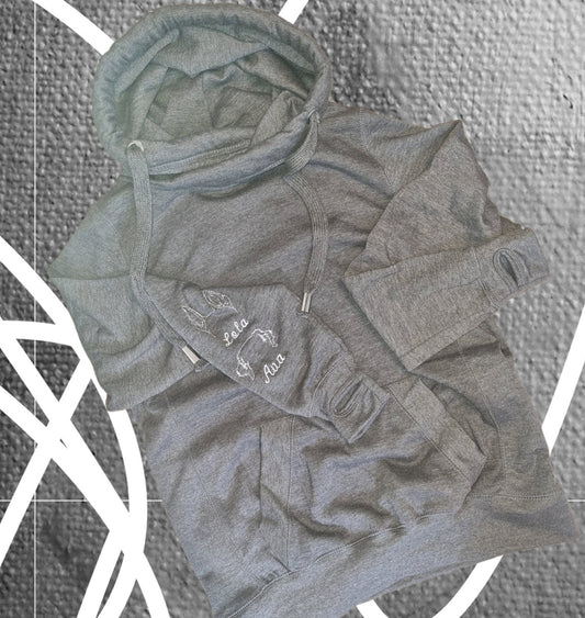 Dog ear hoodie - heart on sleeve, dog mum