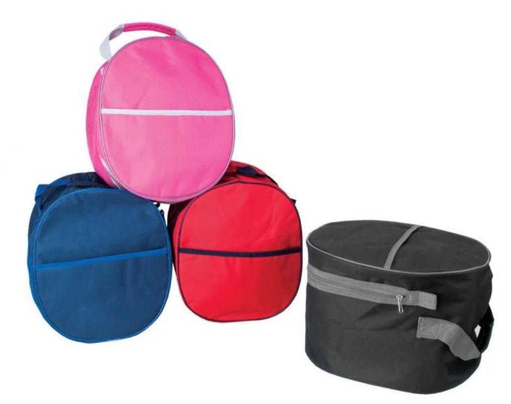 Personalised Horse riding -  hat Lined bag with a front pouch- Birthday Gift Red equestrian pony