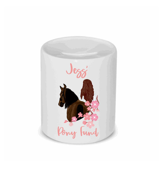 Personalised Pony Fund / horse fund money box, money Jar, Saving Jar, penny pot, piggy bank gift